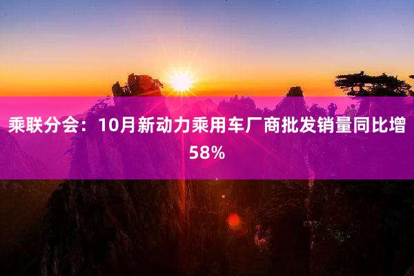 乘联分会：10月新动力乘用车厂商批发销量同比增58%