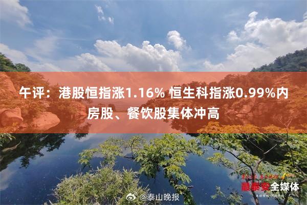 午评：港股恒指涨1.16% 恒生科指涨0.99%内房股、餐饮股集体冲高